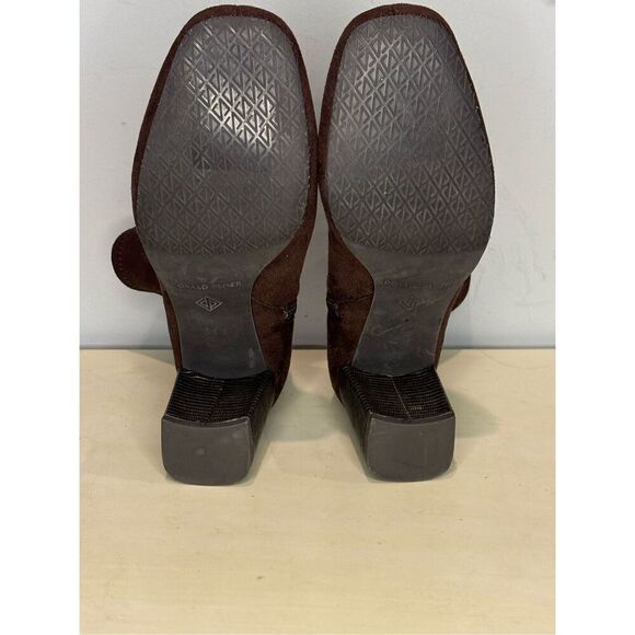 Donald Pliner Women's Cattie Block Heels Side Zip Ankle Bootie Brown Size 8.5 - Picture 6 of 7